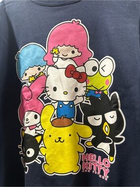 Hello Kitty And Friends Sanrio Navy Crewneck Sweatshirt Size L Keroppi Melody HK